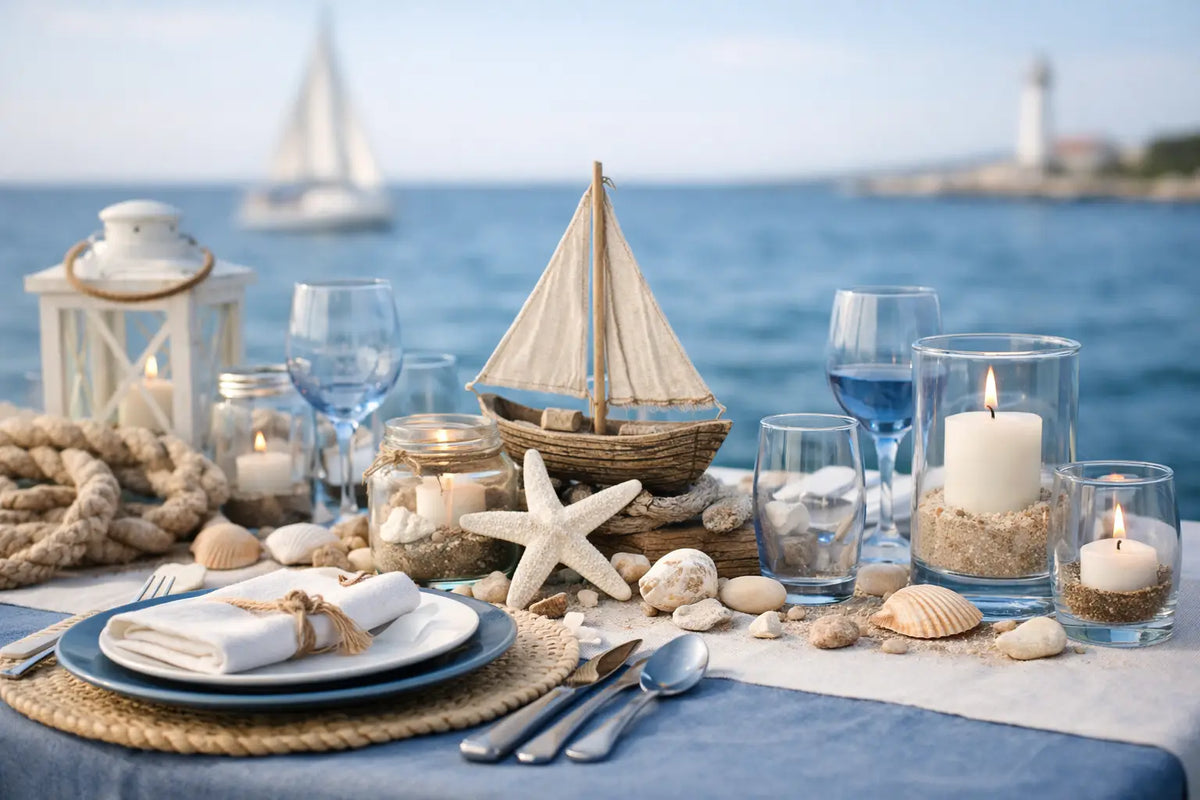12 Beispiele für maritime Tischdeko mit Stil