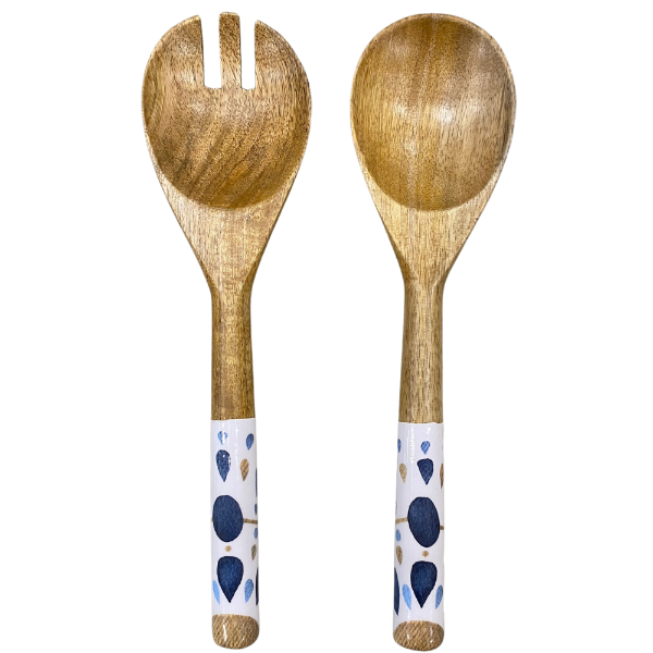 Mangoholz Schale "Blue Mandala"