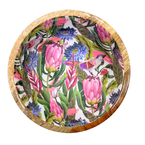 Mangoholz Schale "Tropical Flower"