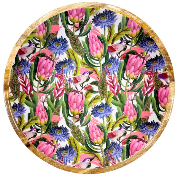 Mangoholz Schale "Tropical Flower"