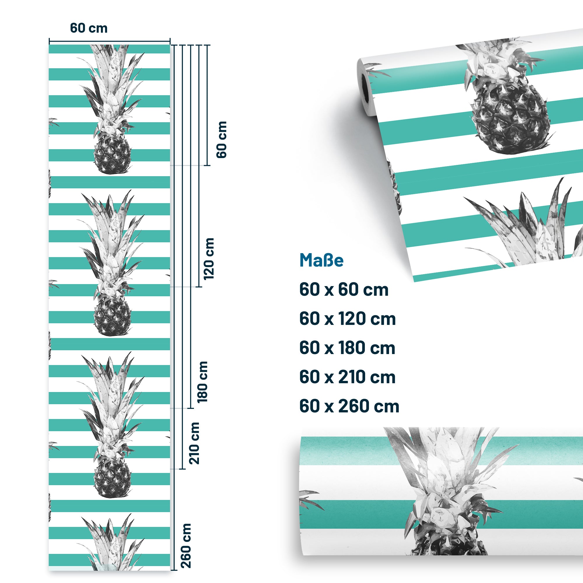 Möbelfolie Ananas Türkis