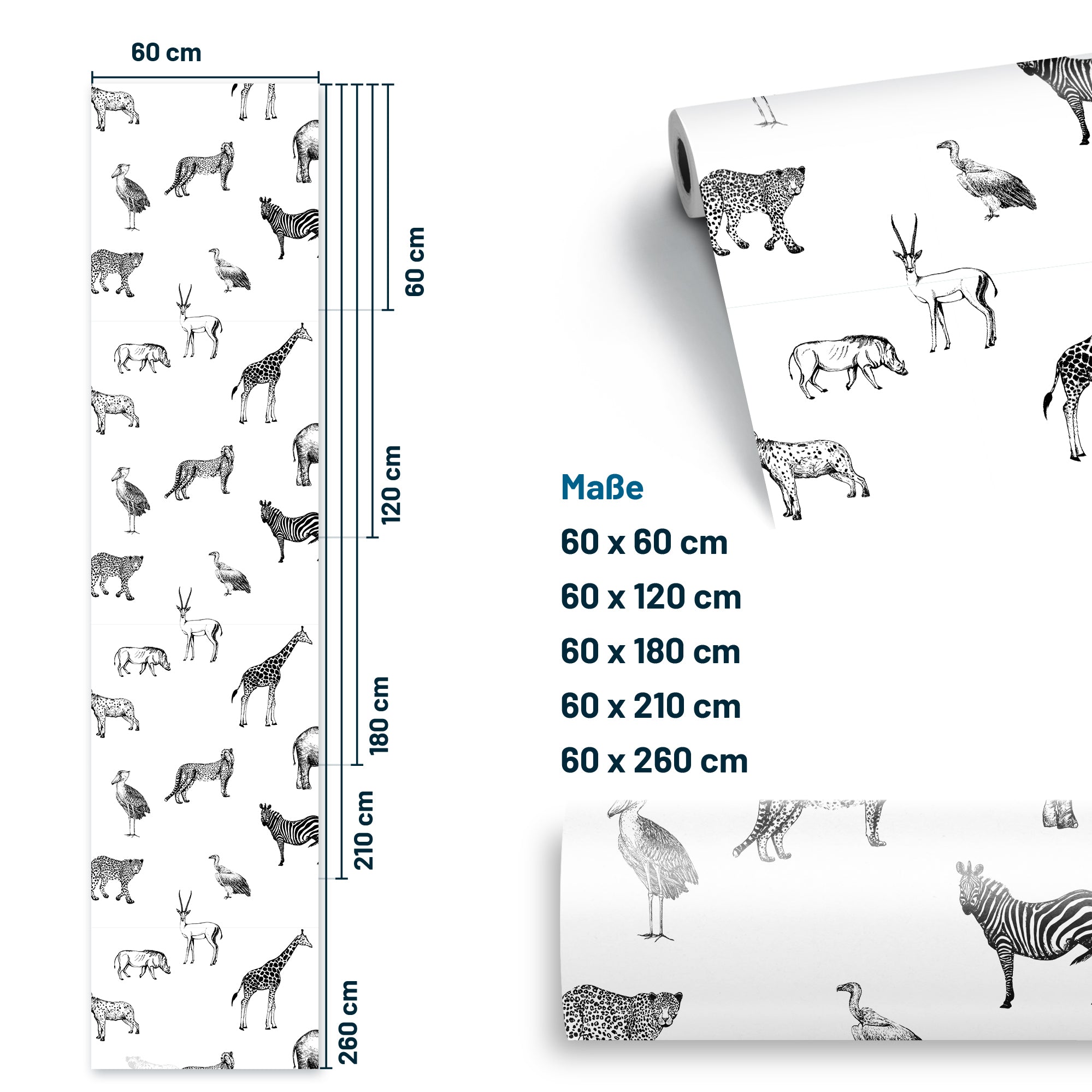 Möbelfolie Zootiere Illustration