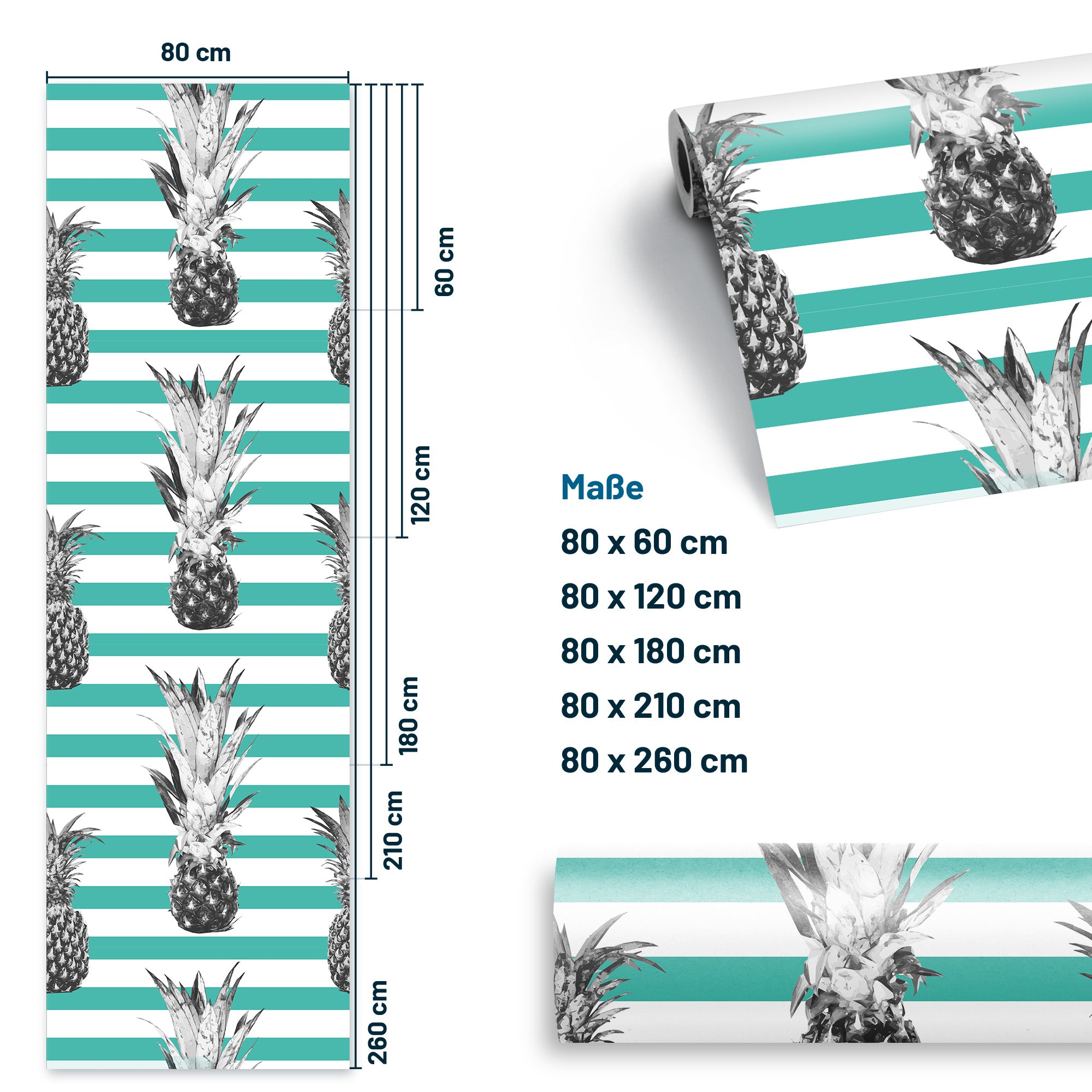 Möbelfolie Ananas Türkis
