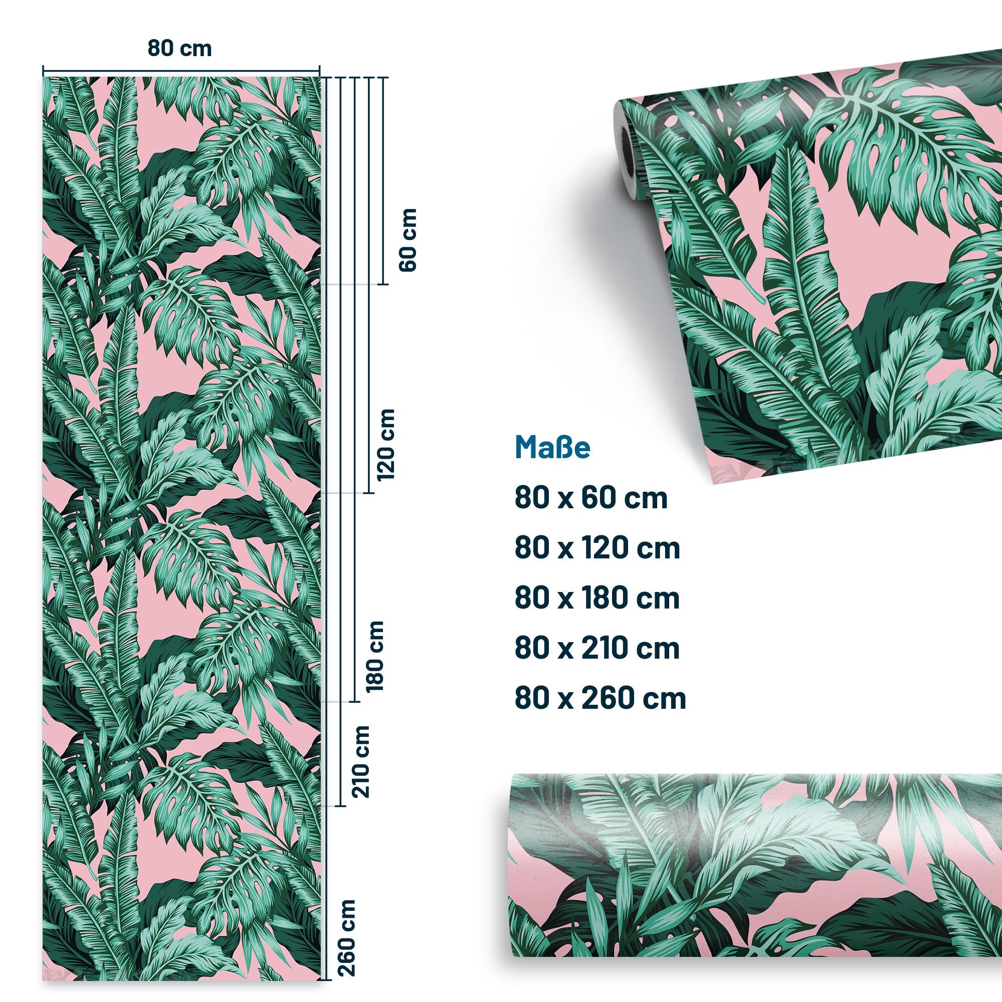 Möbelfolie Botanische Blätter auf Rosa