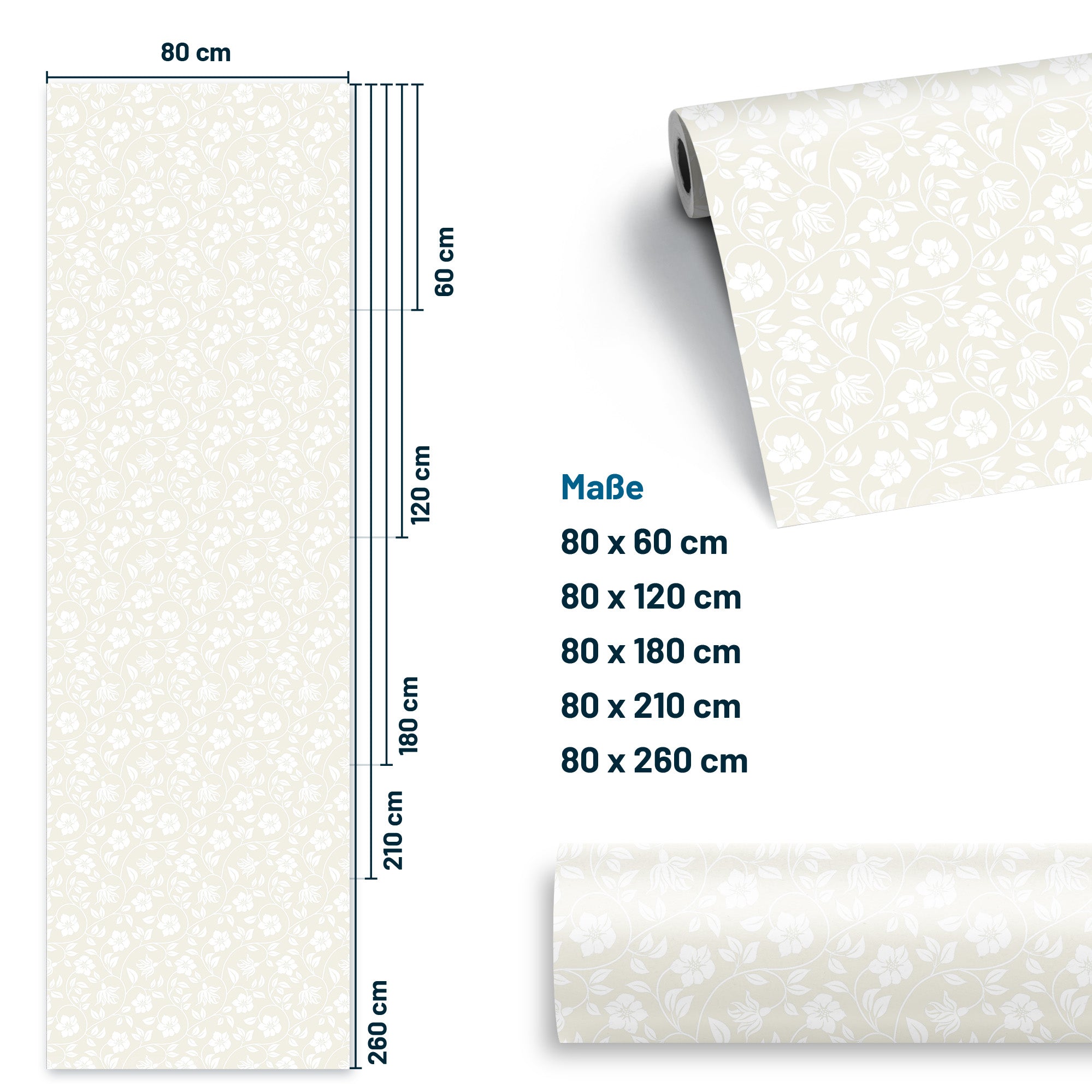 Möbelfolie Florales auf Beige
