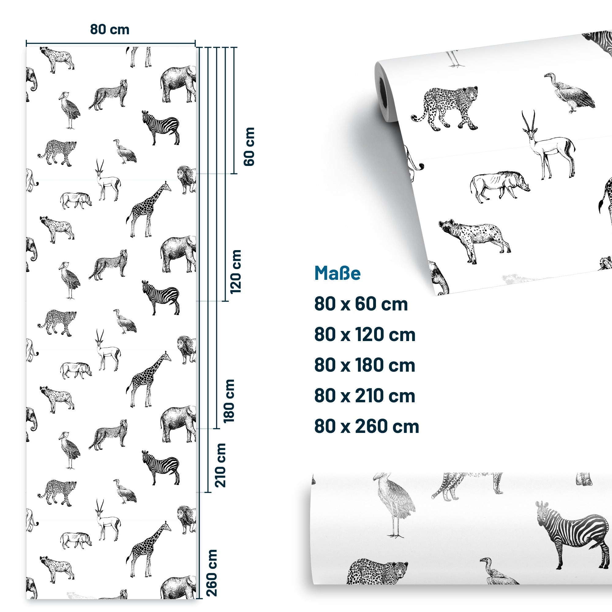 Möbelfolie Zootiere Illustration