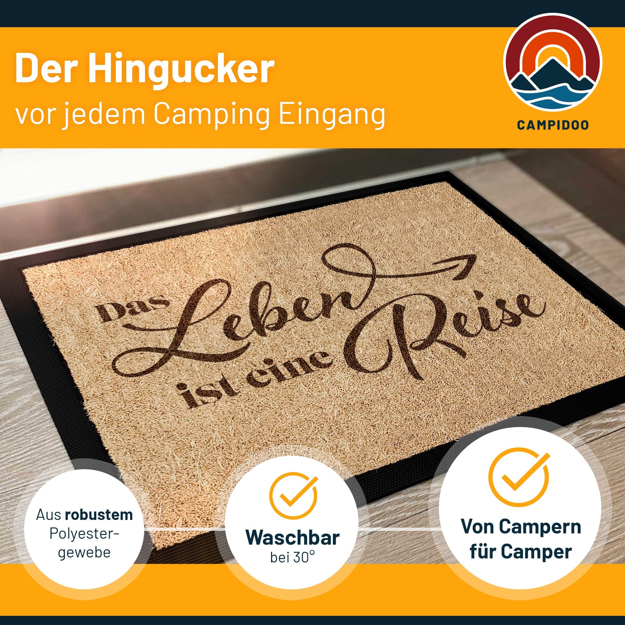 Camping Fussmatte "Das Leben ist eine Reise"