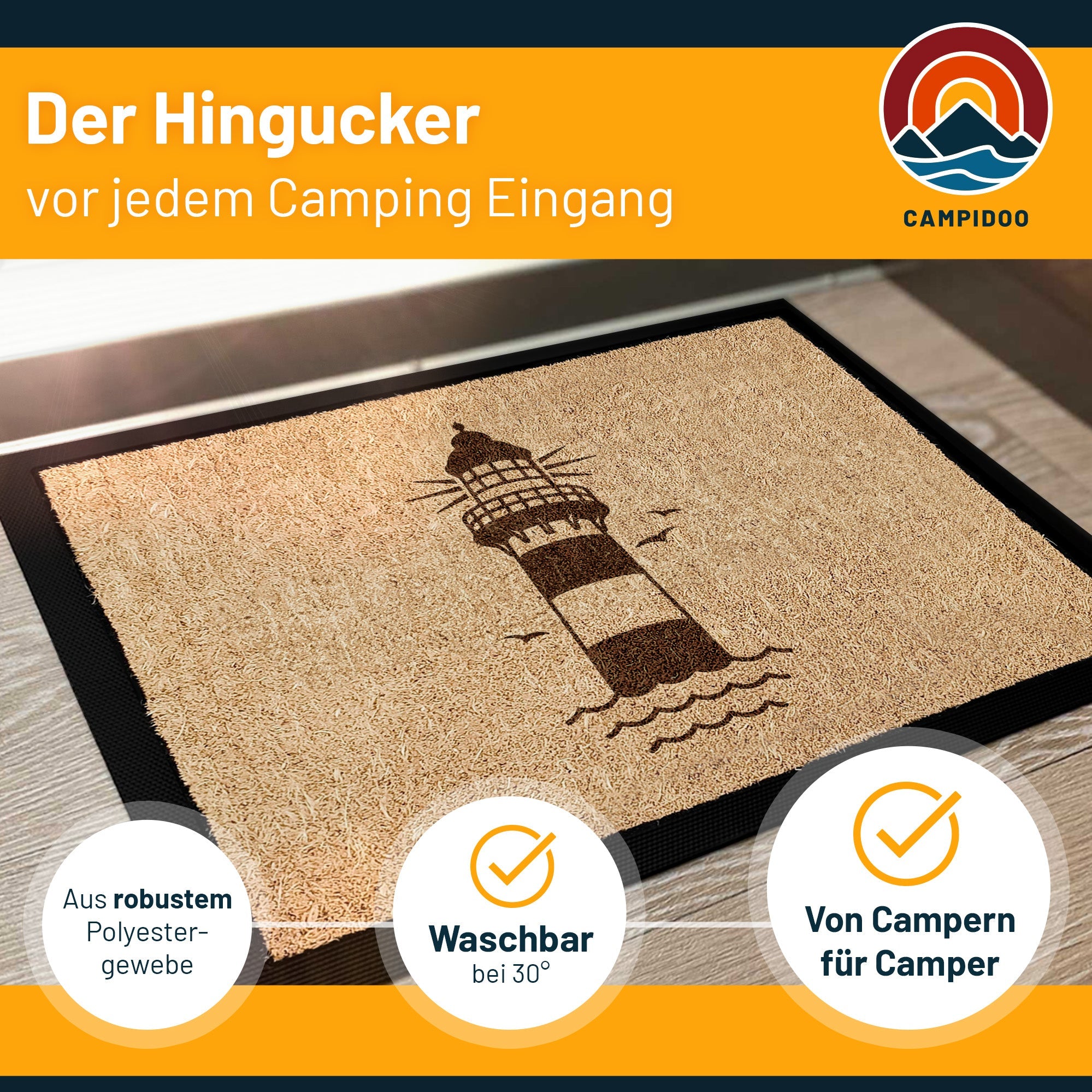 Camping Fussmatte "Leuchtturm"