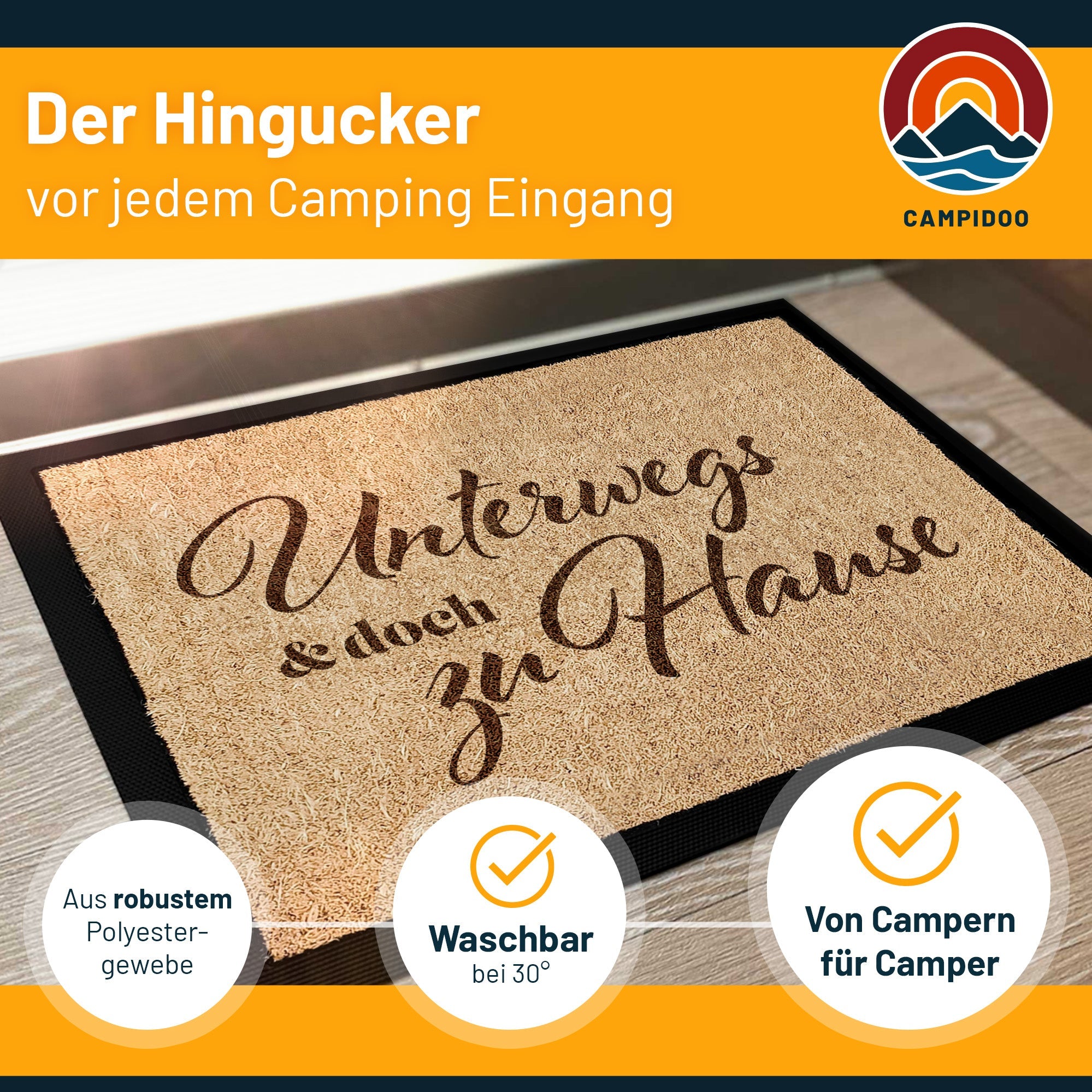 Camping Fussmatte "Unterwegs Zuhause"