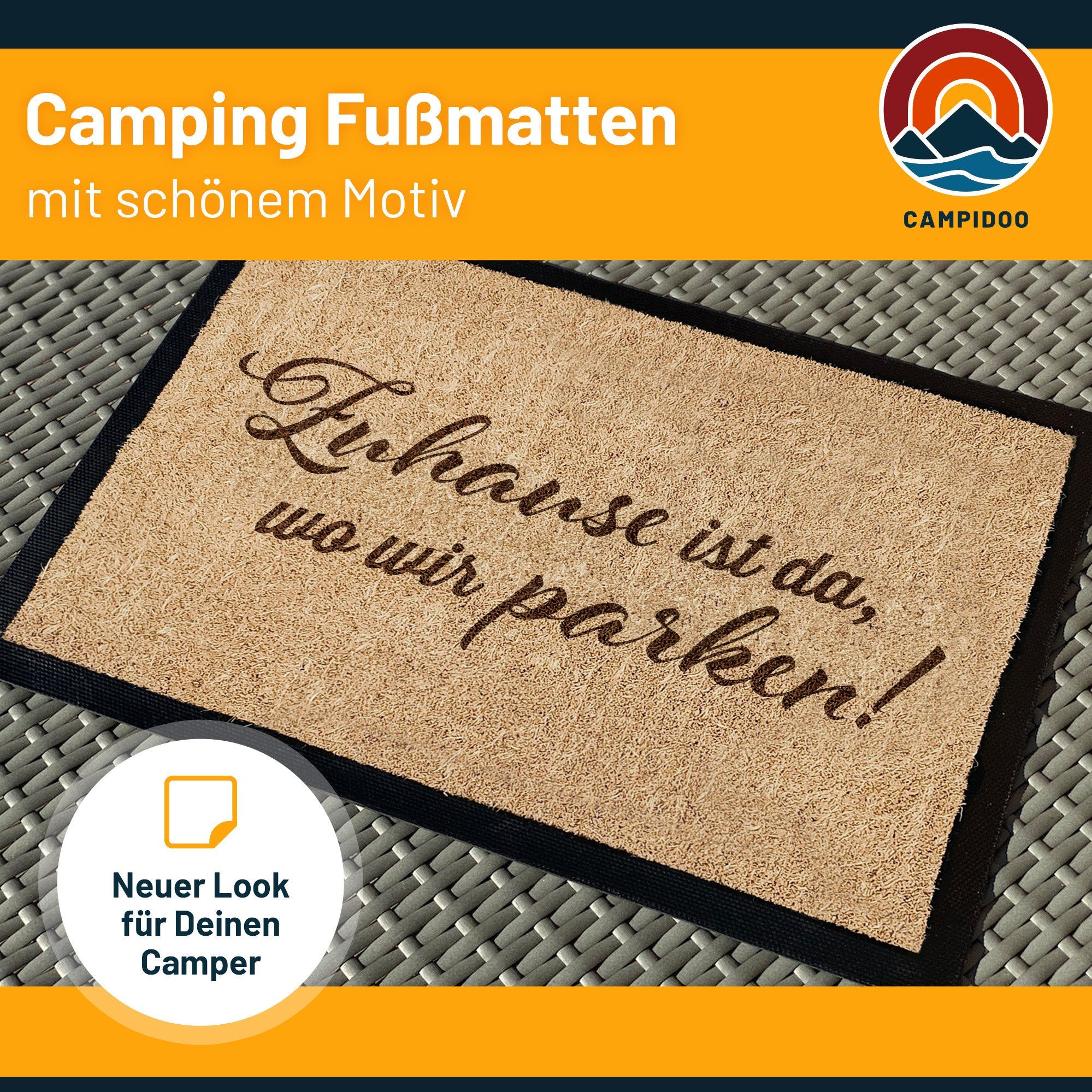 Camping Fussmatte "Zuhause ist, wo wir parken"