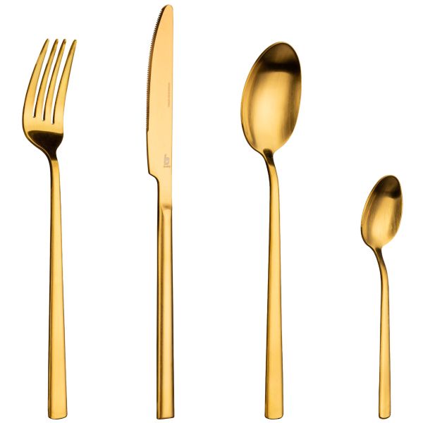 campidoo Besteck-Set 16-Teilig Gold