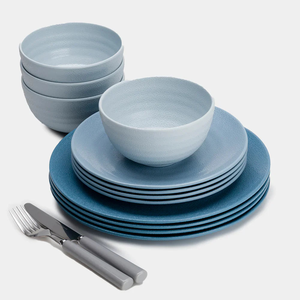 Melamin Geschirr-Set SHADES OF BLUE