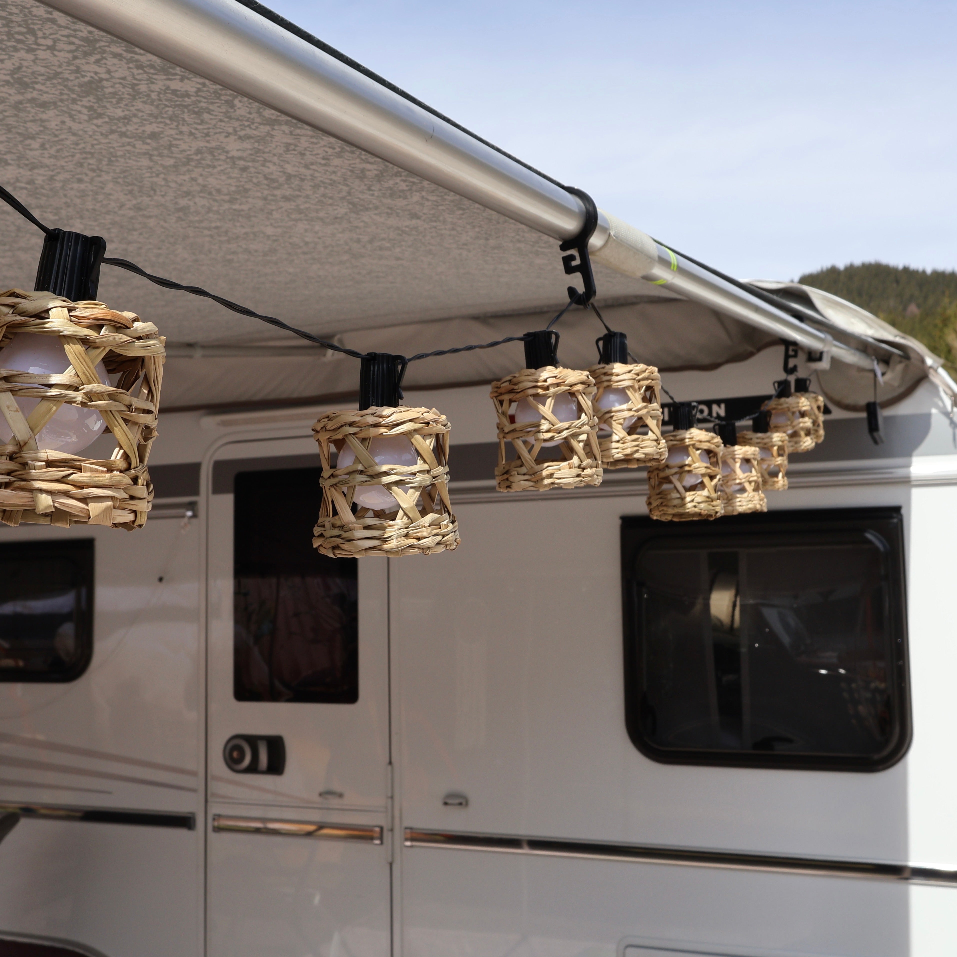 LED Lichterkette Rattan Batterie