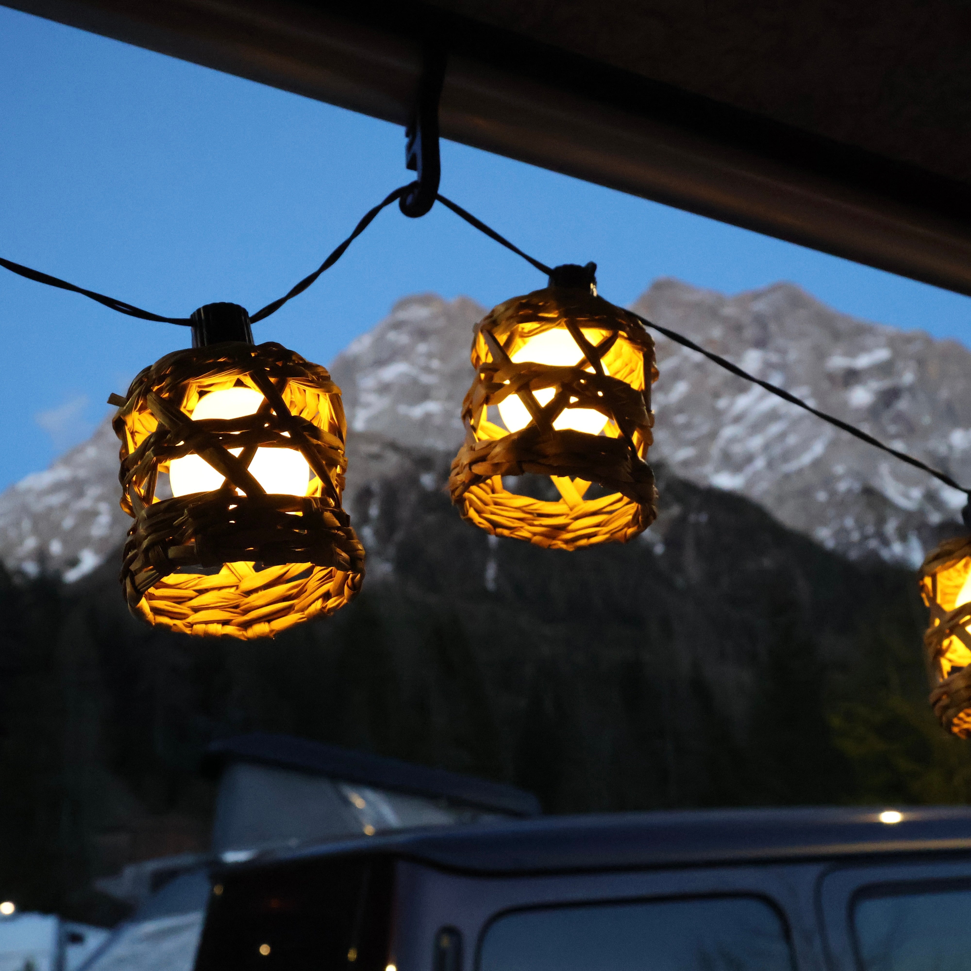 LED Lichterkette Rattan Batterie