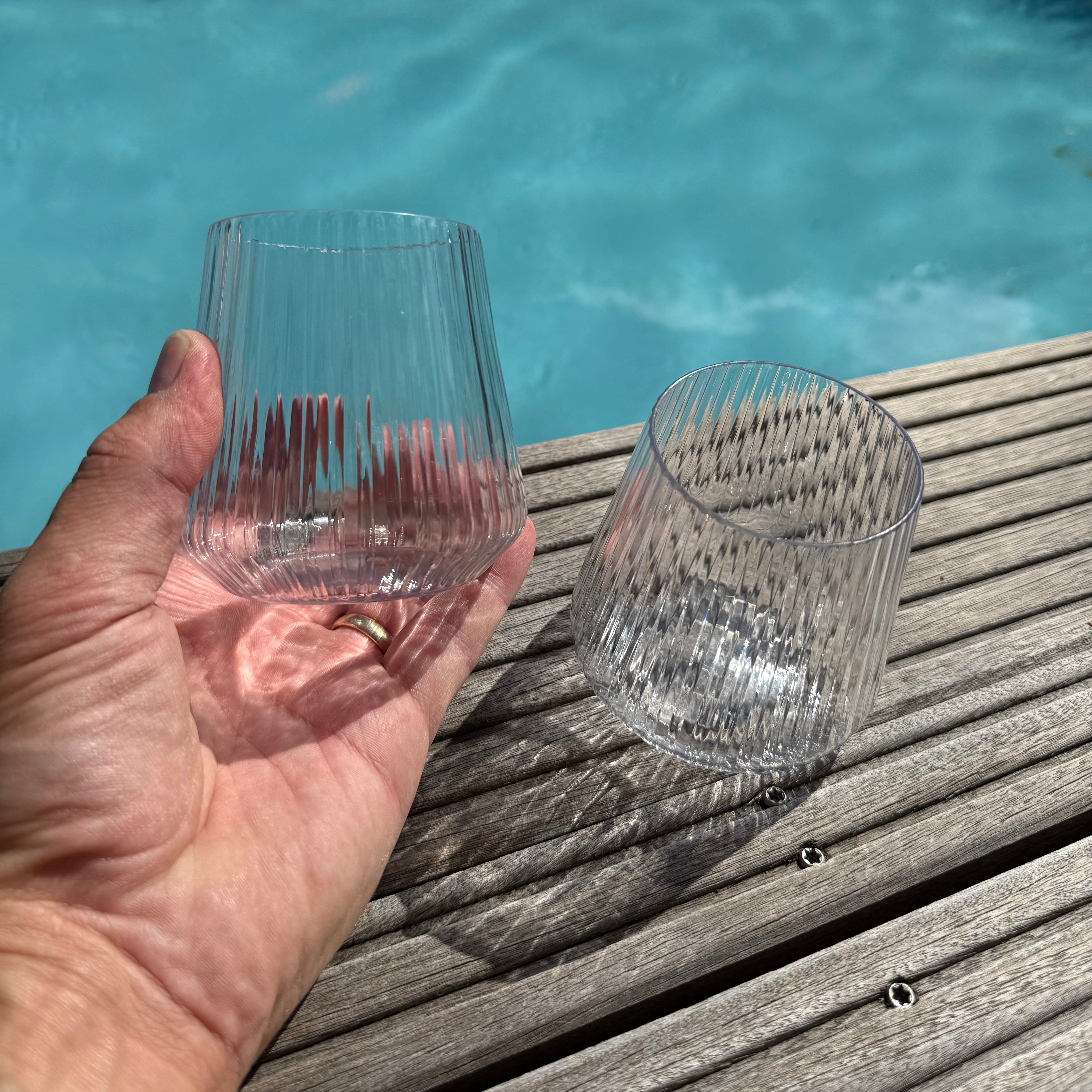 Schwimmende Pool-Gläser bruchfest - 2er Set