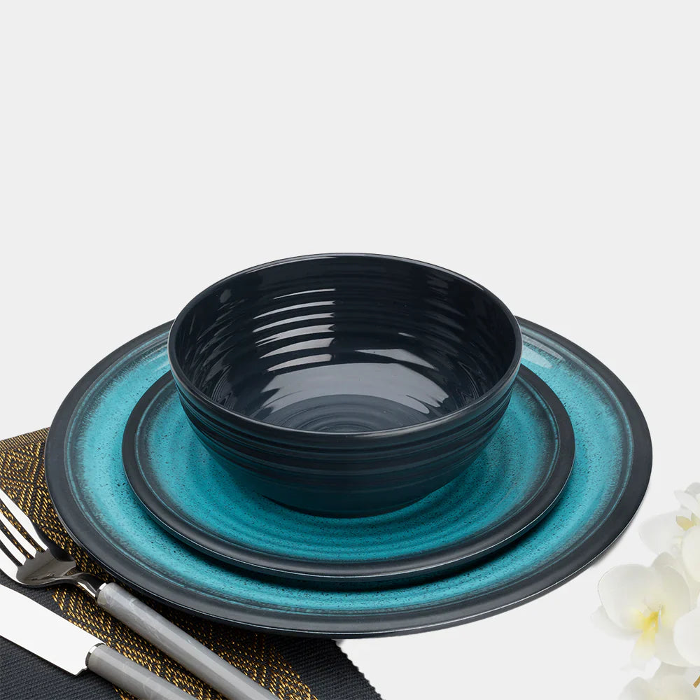 Melamin Geschirr-Set GRANITE AQUA