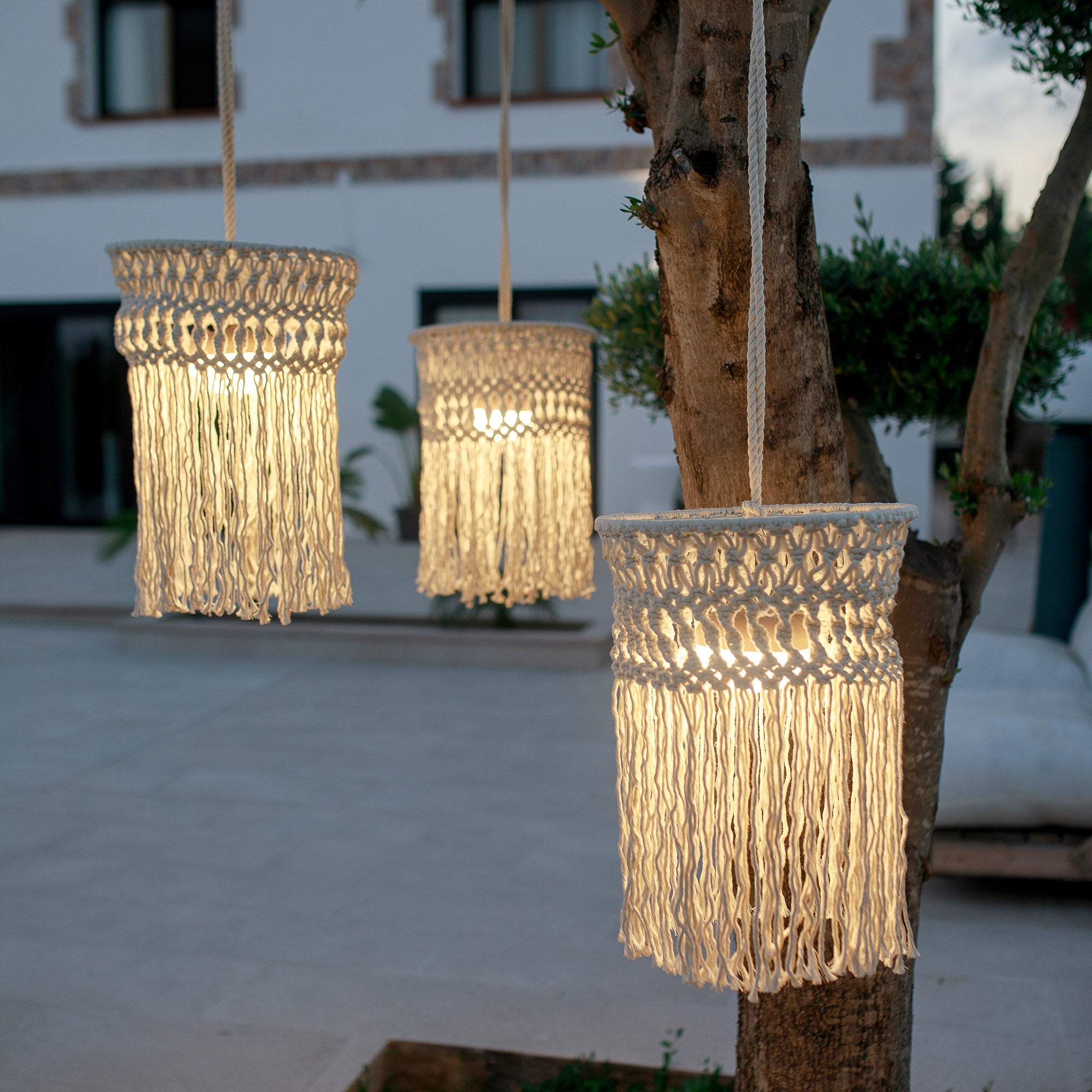 Boho Hängelampe mit LED Makri