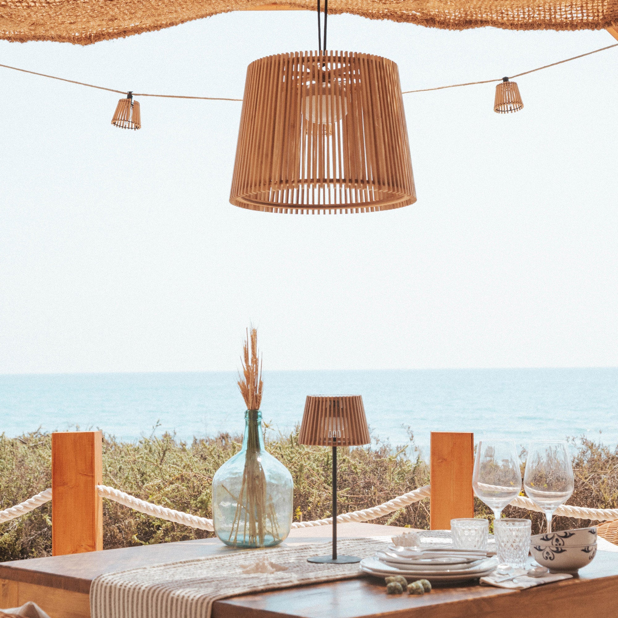Bambus Hängelampe Okino