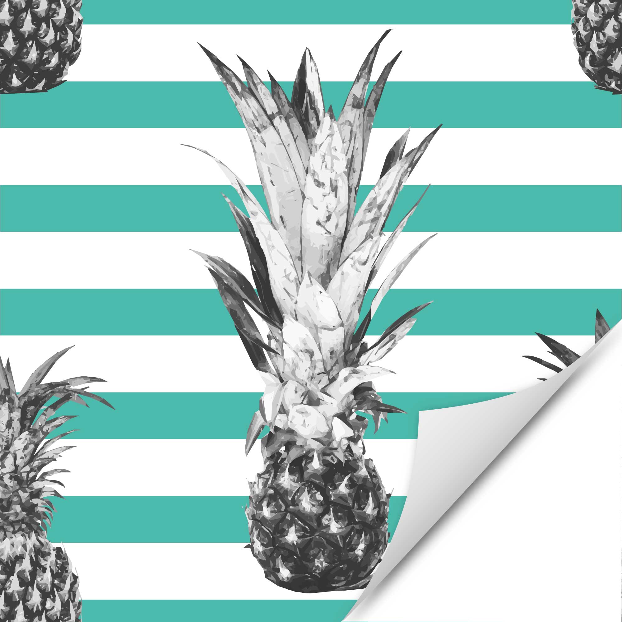 Möbelfolie Ananas Türkis