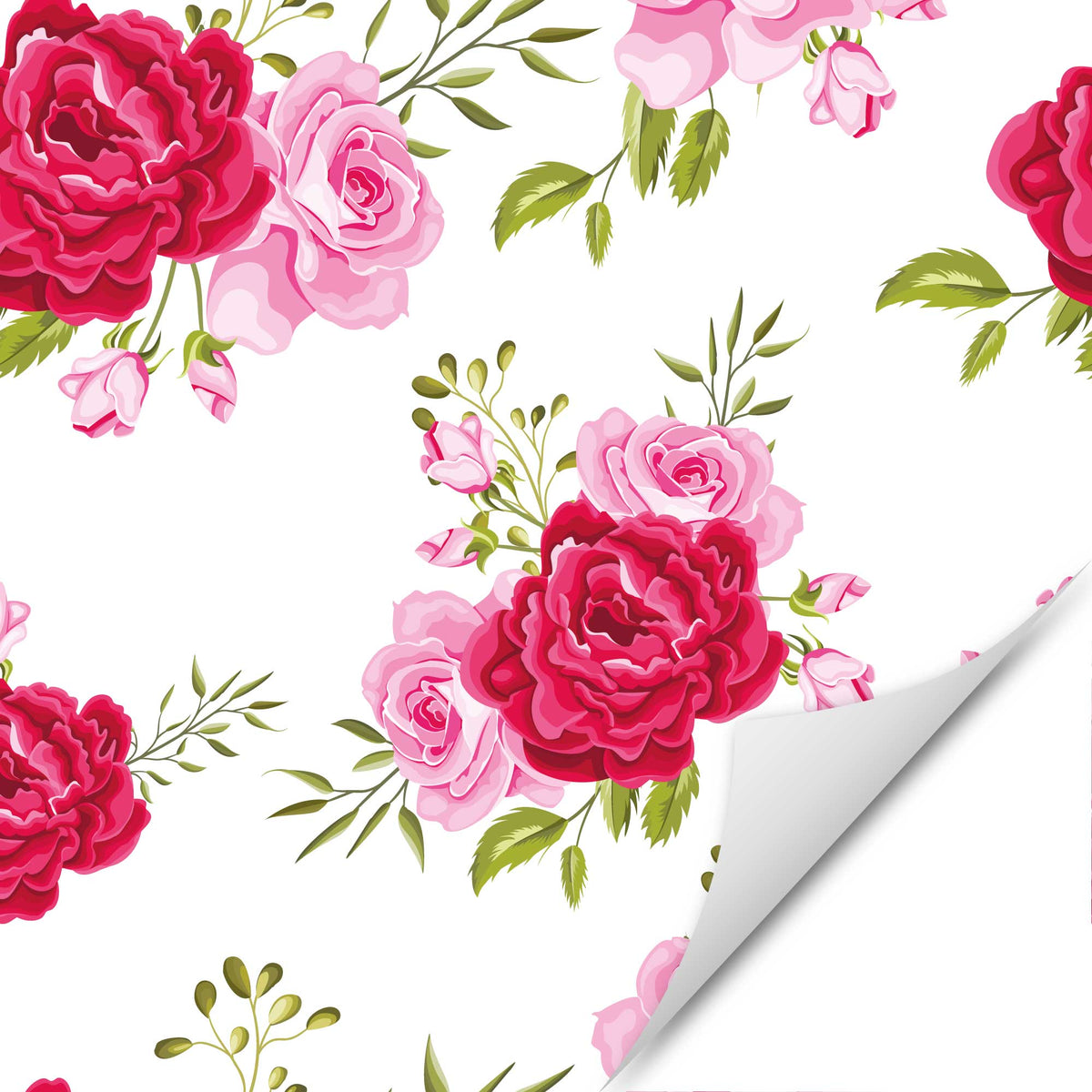 Möbelfolie Blumen auf Weiss