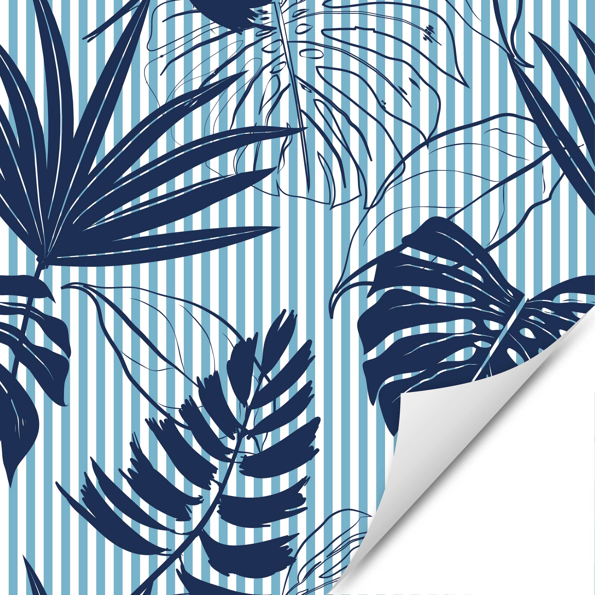 Möbelfolie Botanische Blätter Blau