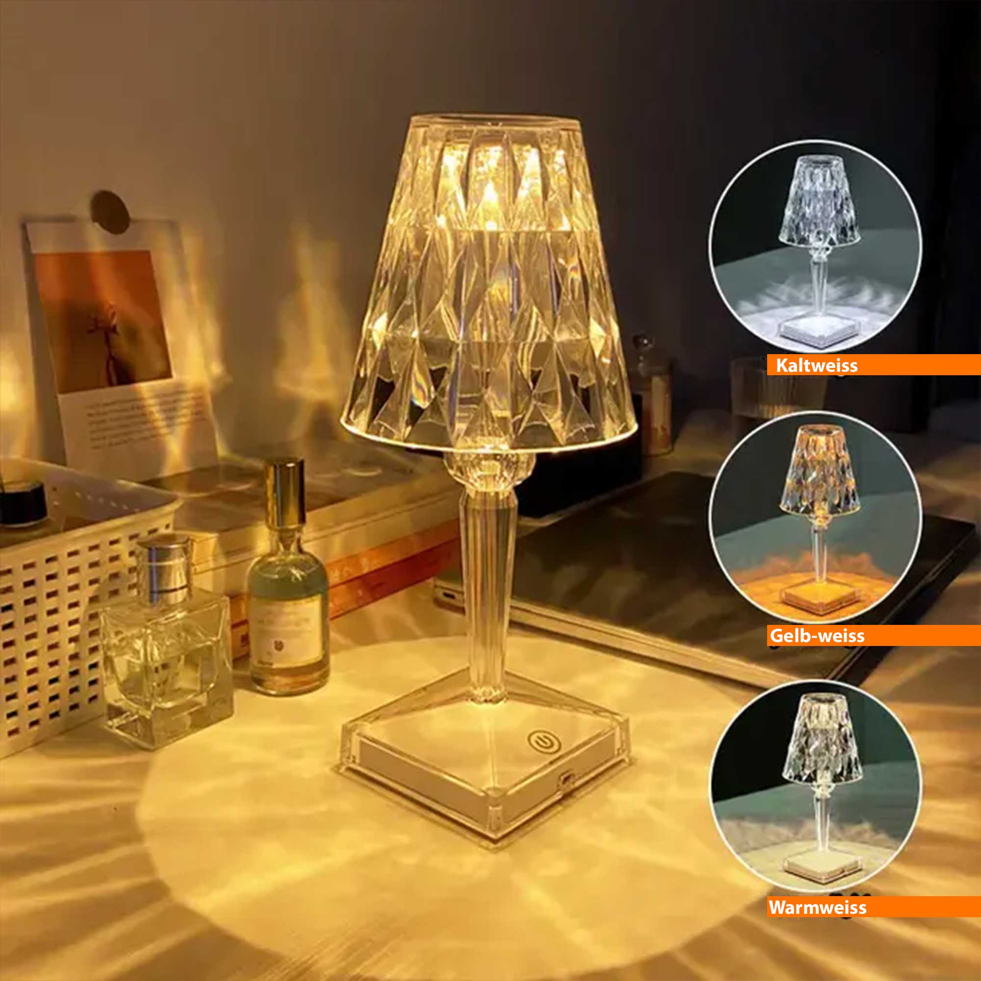 LED Touch Lampe "Kristall"
