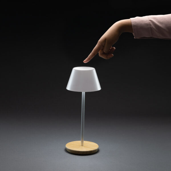 LED Touch Lampe mit Bambus Fuss