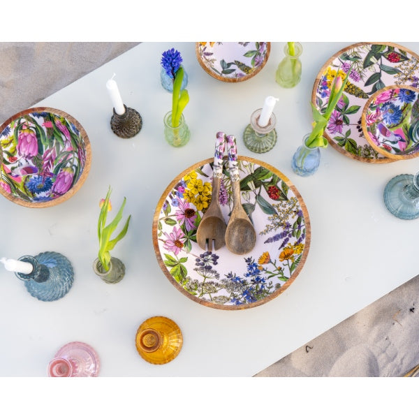 Mangoholz Schale "Tropical Flower"