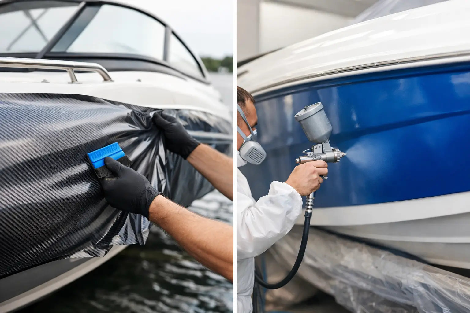 Dekorfolie oder neu lackieren am Boot?