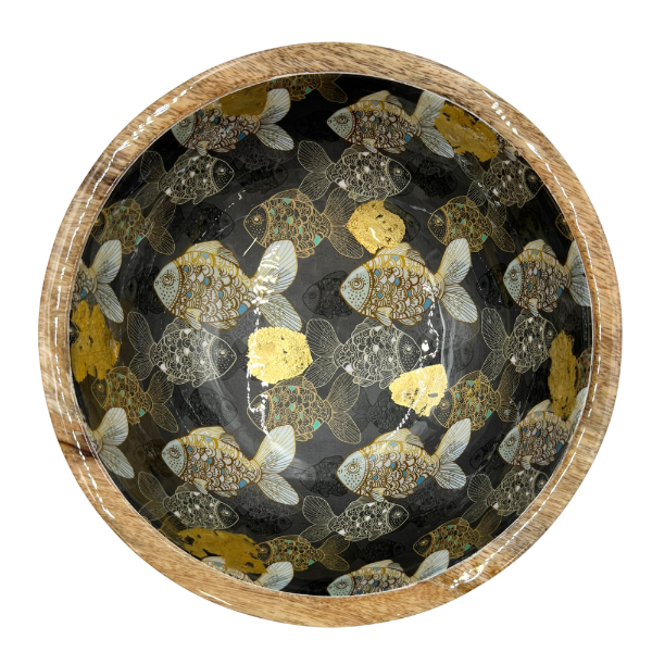 Mangoholz Schale "golden Fish"