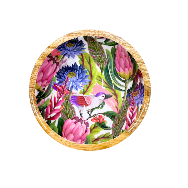 Mangoholz Schale "Tropical Flower"