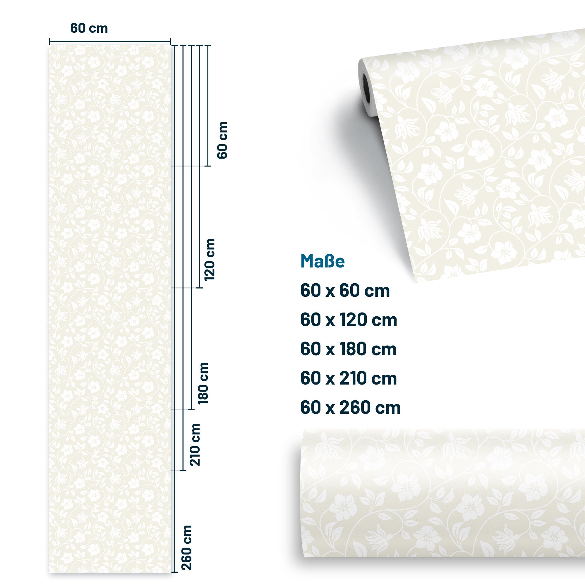 Möbelfolie Florales auf Beige