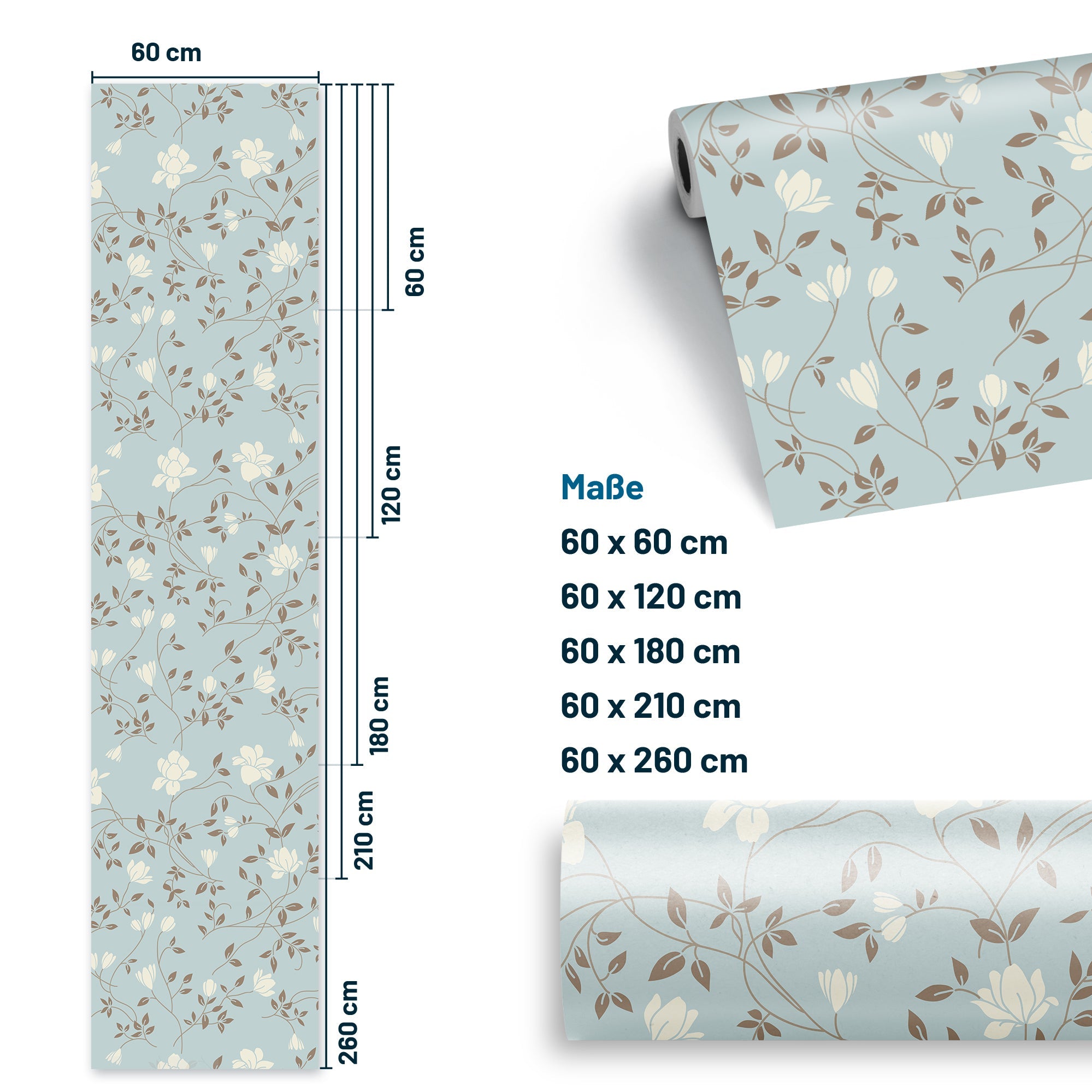 Möbelfolie Florales auf Blau