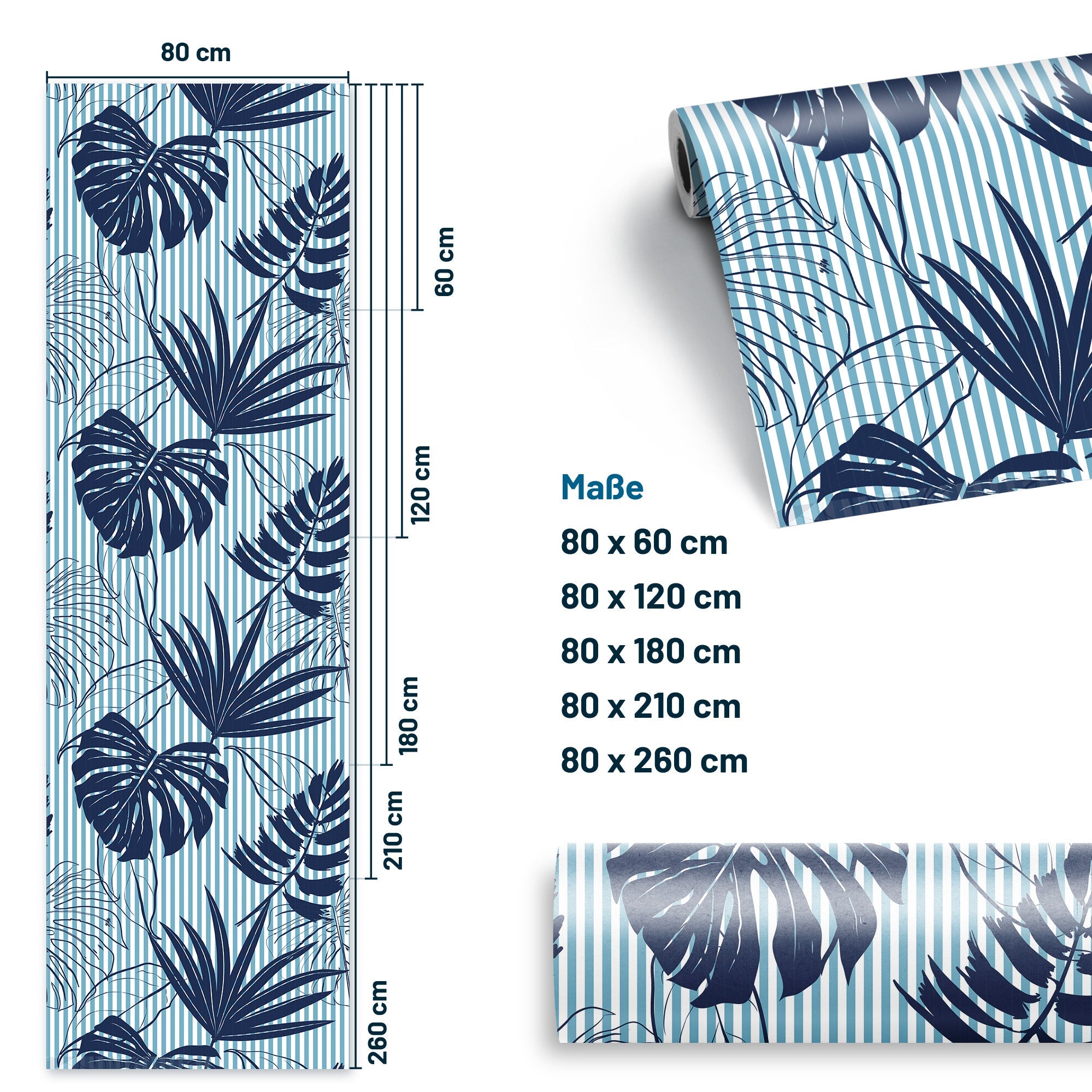 Möbelfolie Botanische Blätter Blau