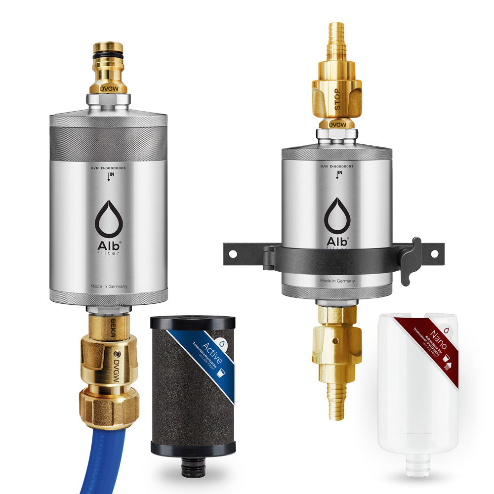 Alb Filter® PRO CAMPER Set Trinkwasserfilter Kombi Edelstahl Natur