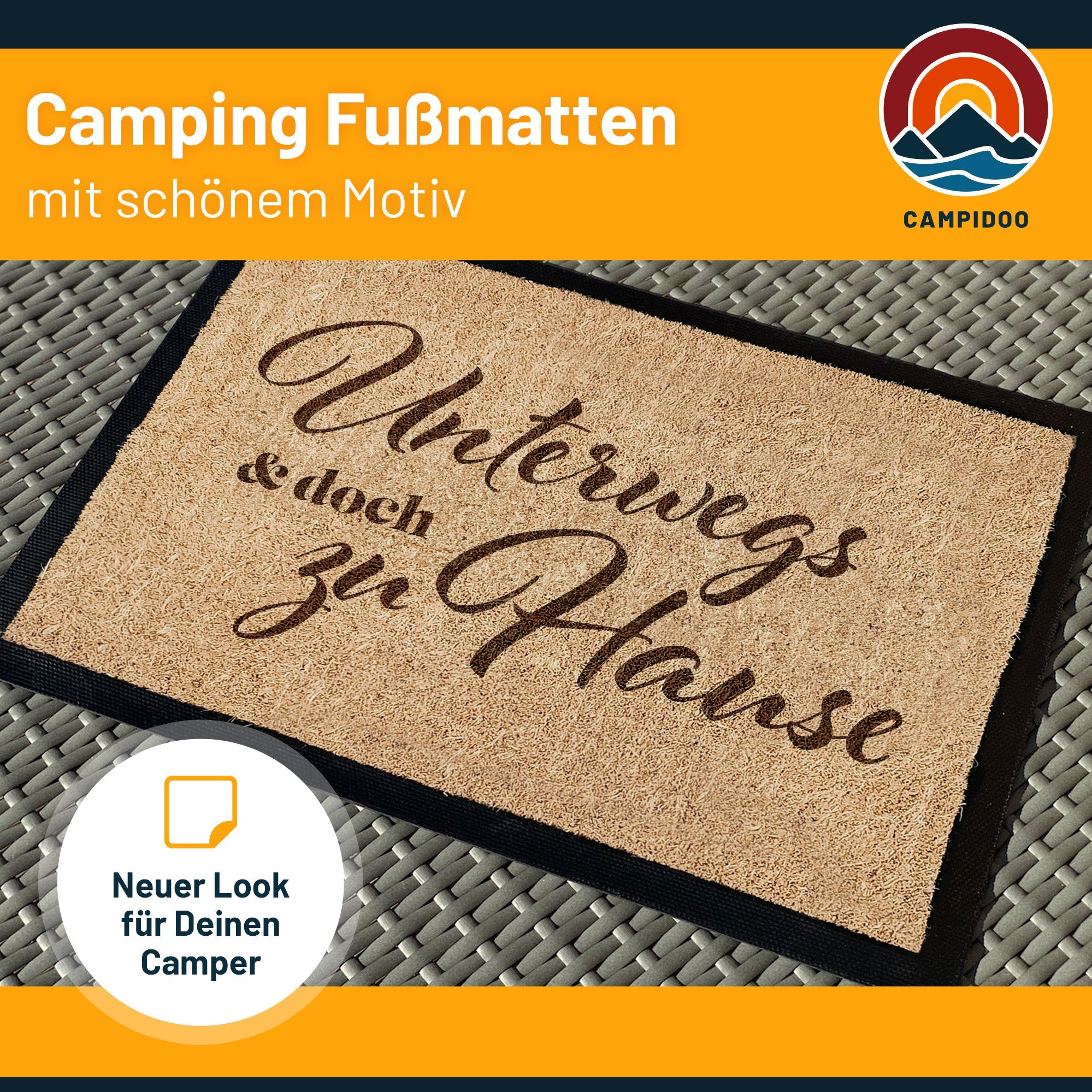 Camping Fussmatte "Unterwegs Zuhause"