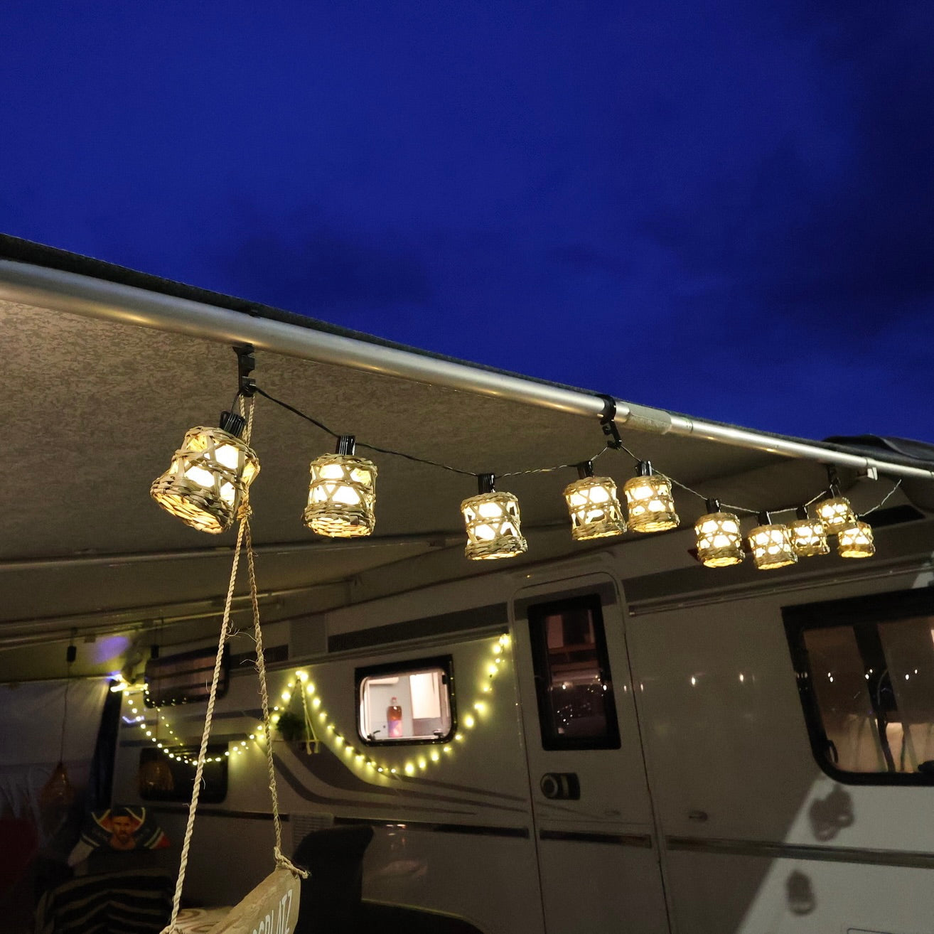 LED Lichterkette Rattan Batterie