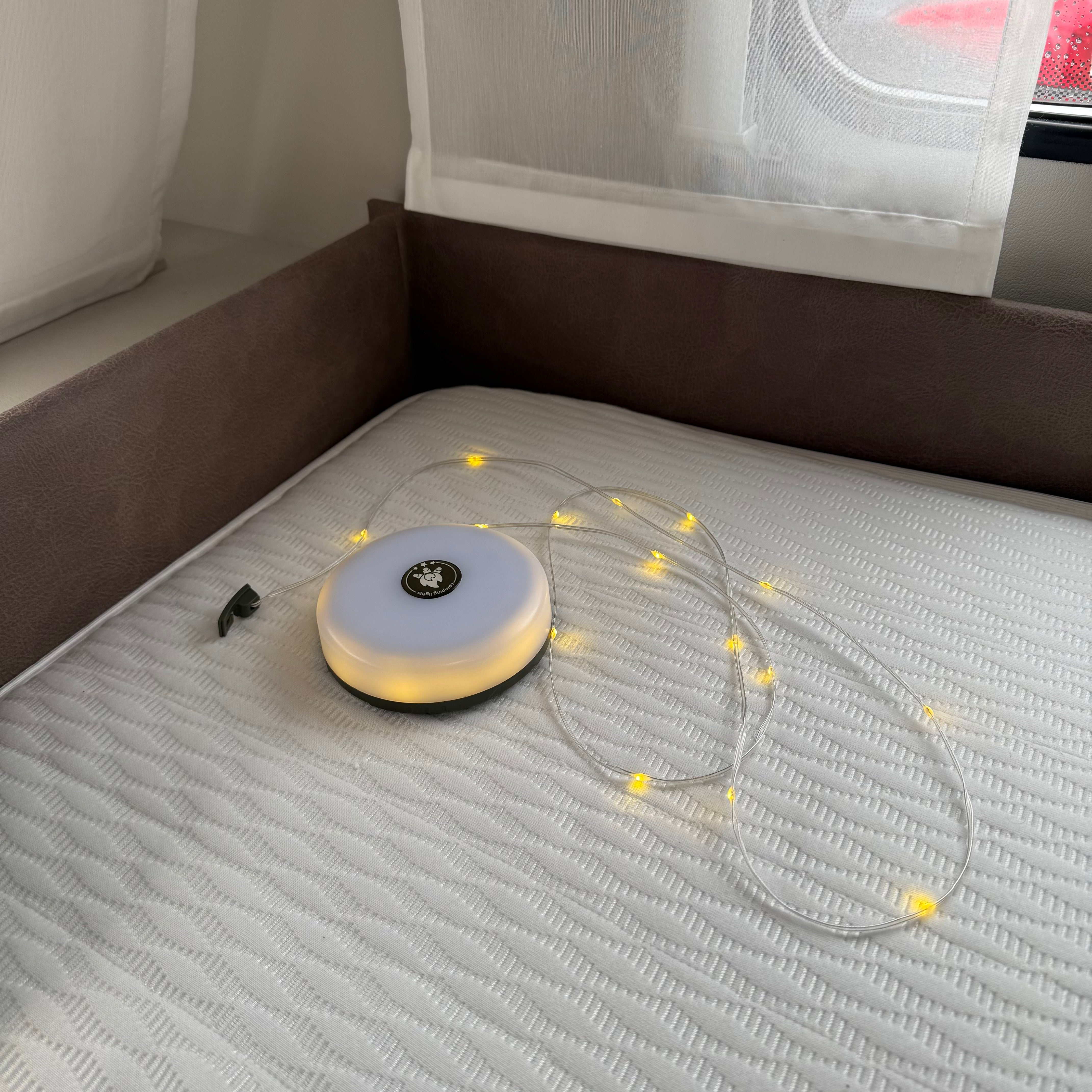 campidoo 2-in-1 Camping-Lichterkette Aufrollbar 10m