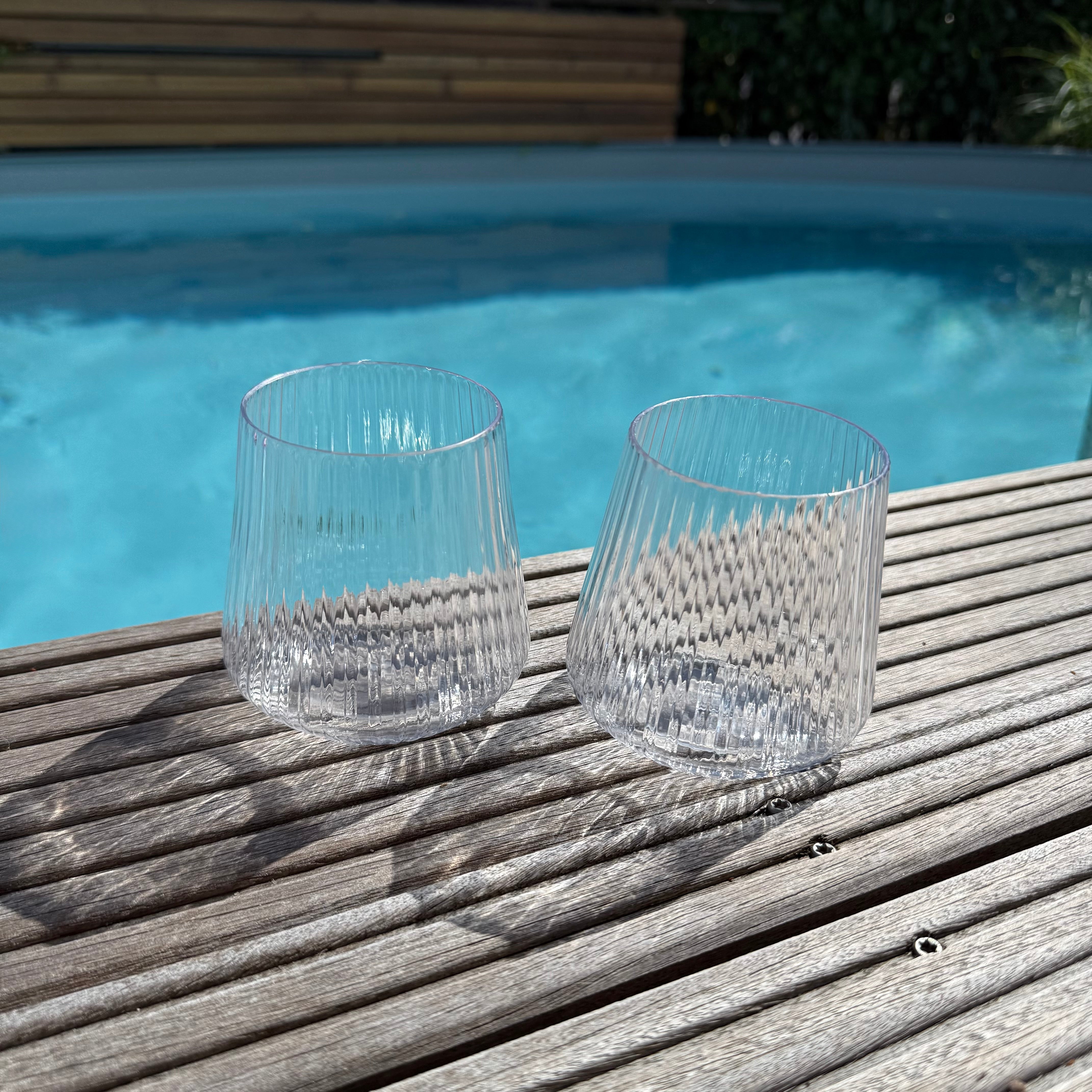 Schwimmende Pool-Gläser bruchfest - 2er Set