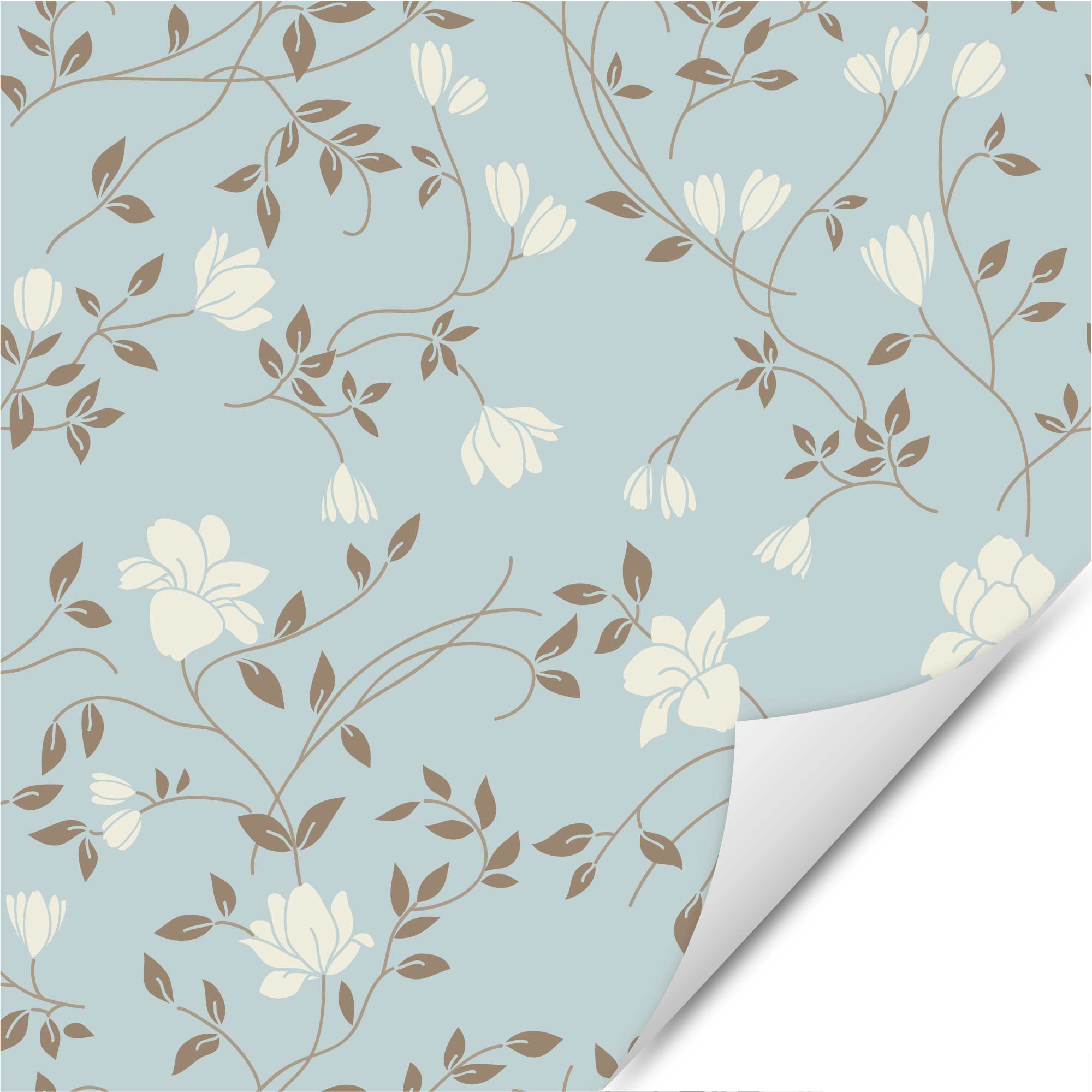 Möbelfolie Florales auf Blau