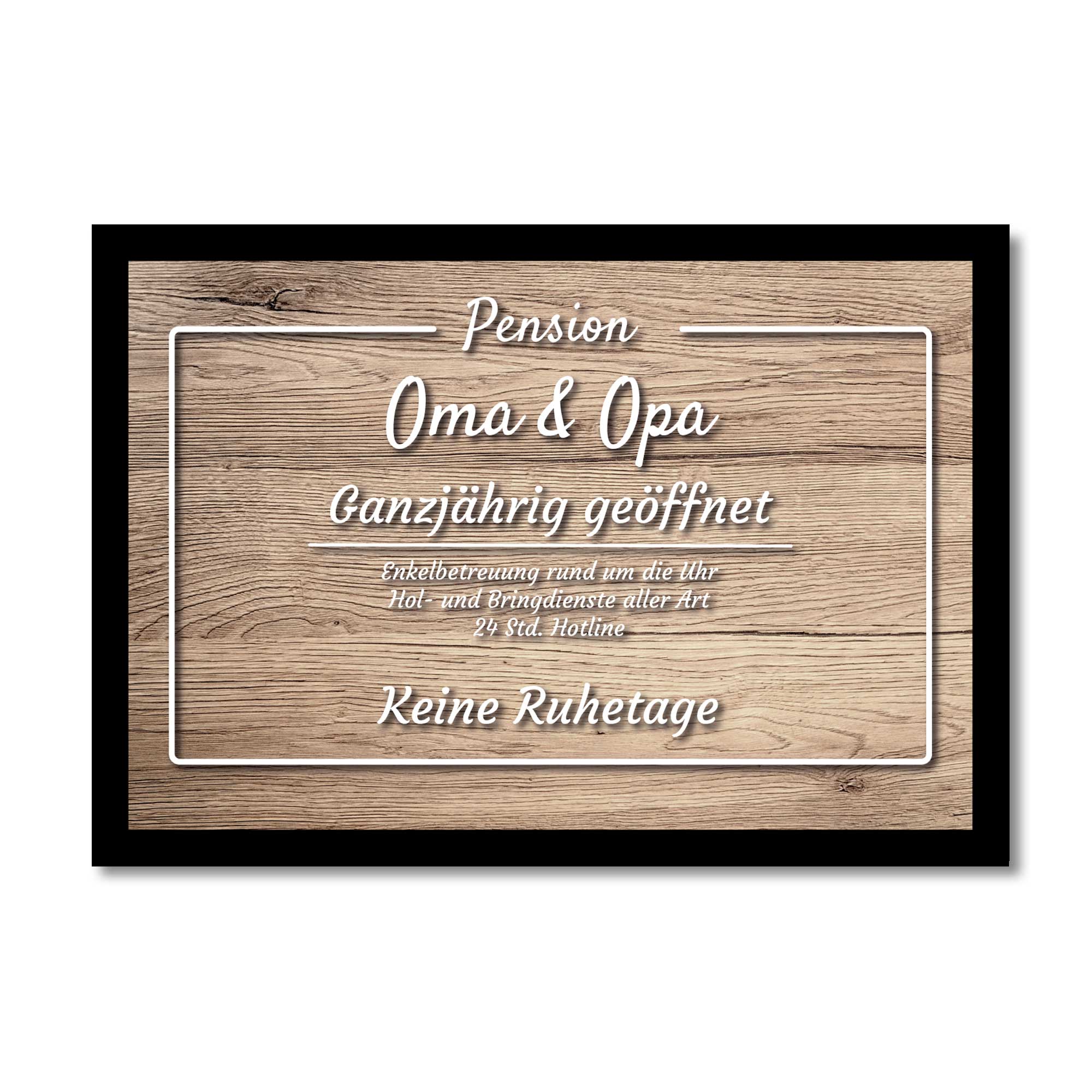 Camping Fussmatte "Pension Oma & Opa - "Holz"